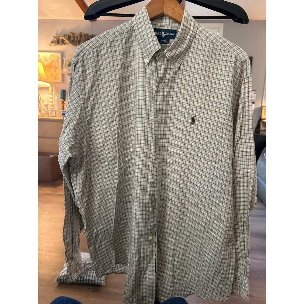 Ralph Lauren Blake Men's Long Sleeve Plaid Button Down Shirt Size L